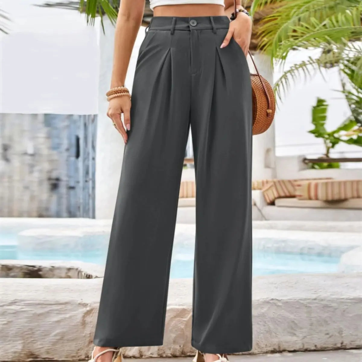 Women's Casual Formal Suit Pants Temperament High Waist Solid Straight Loose Trousers Spring Autumn New In Clothes Office Pant