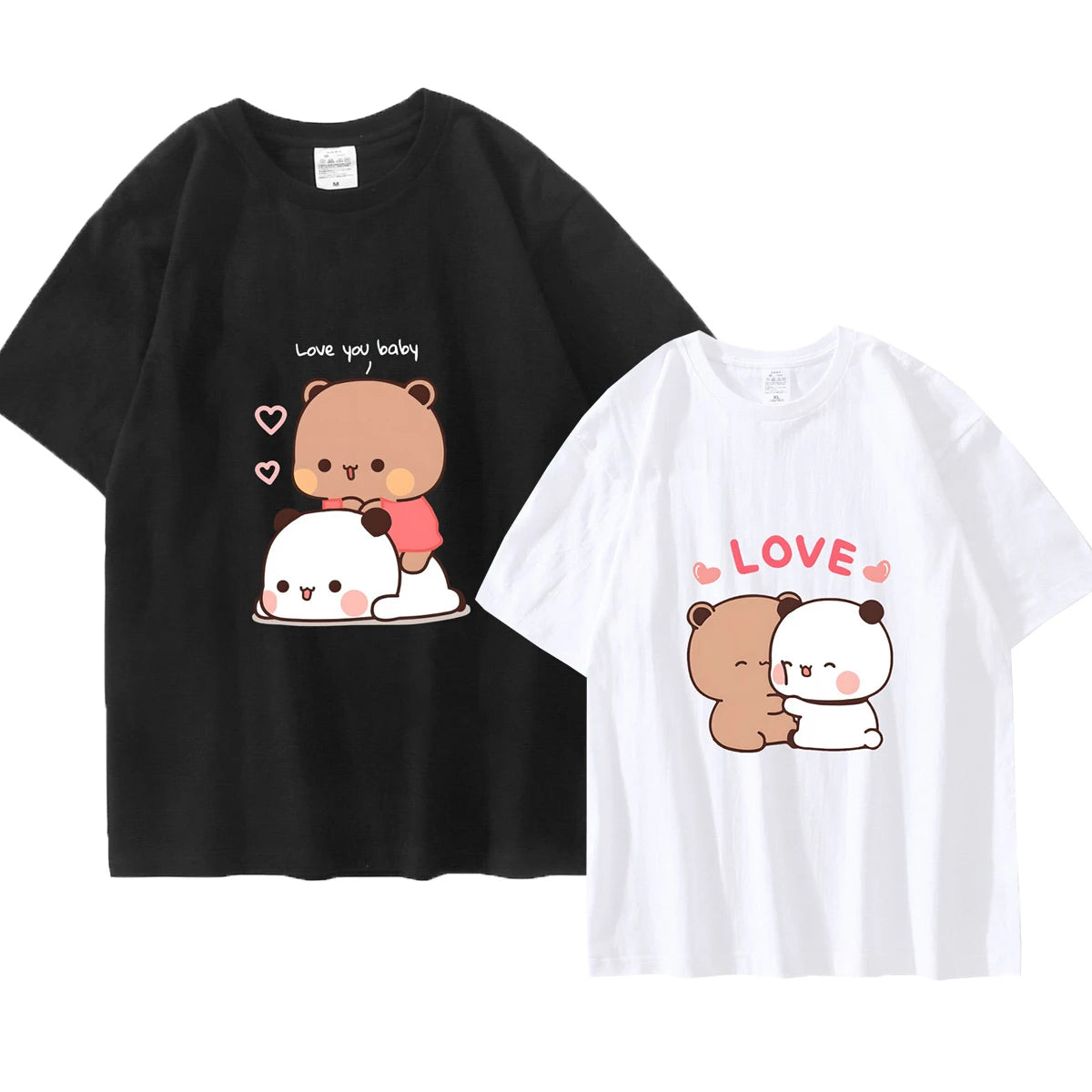 Couple Bubu Shirt Kawaii Cartoon Y2k Punk Funny T-shirt Hip Hop Unisex Streetwear Anime Bubu Dudu tshirt Comic Tee Manga Clothes