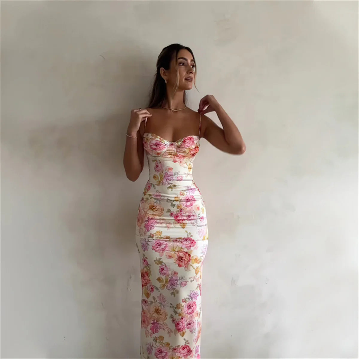 Women Slim Print Suspender Dresses Summer Sleeveless Elegant Lace Dress Wedding Guest Holiday Vestidos Patry Beach Sexy 2024 New