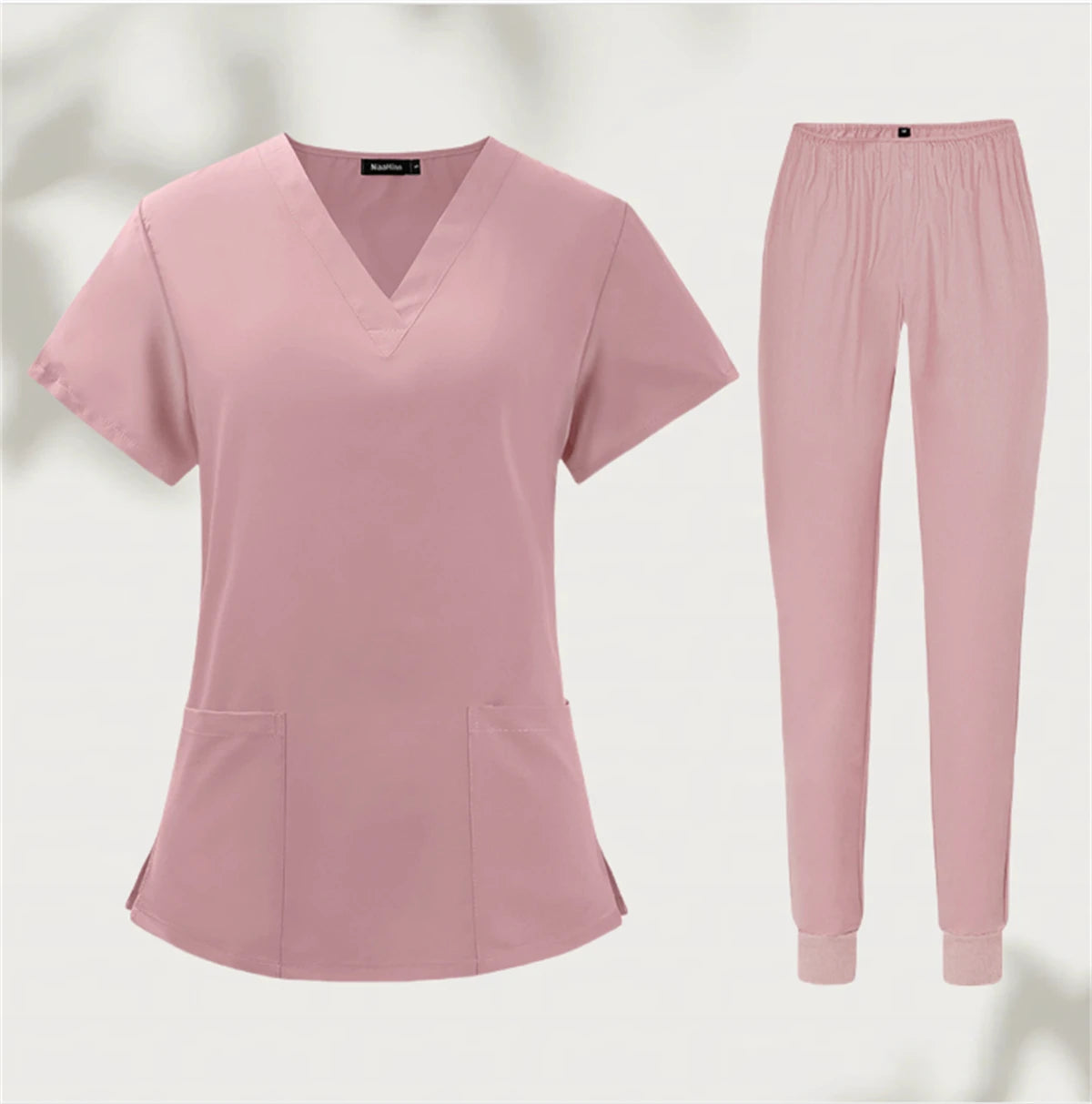 Short Sleeve V Neck Suit Women Solid Summer New In Work Clothes Doctor Nurse Pet Hospital SPA Scrub Set Female Medical Uniforms