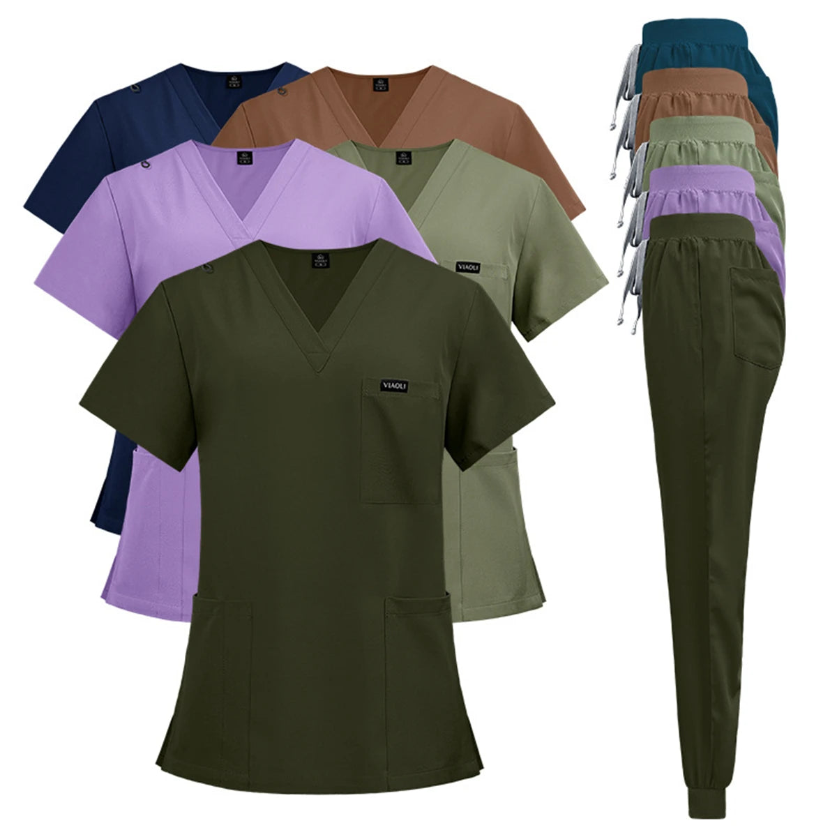Women V Neck Scrubs Set Doctor Nurse Hospital Medical Uniforms Women's&Mens Clinical Beauty Salon Workwear Nursing Clinical Suit